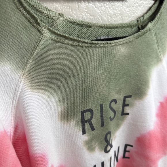 Aerie Tie Dye Sweatshirt Rise & Shine Graphic Crew Neck Cotton Blend Women's S - Picture 2 of 7